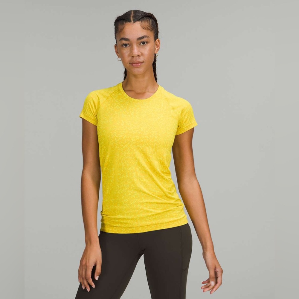 Swiftly Tech Short Sleeve 2.0 Tops Distorted Static Soleil / Highlight Yellow